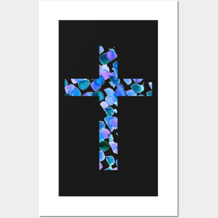 Polka Dots Easter Cross Design Posters and Art